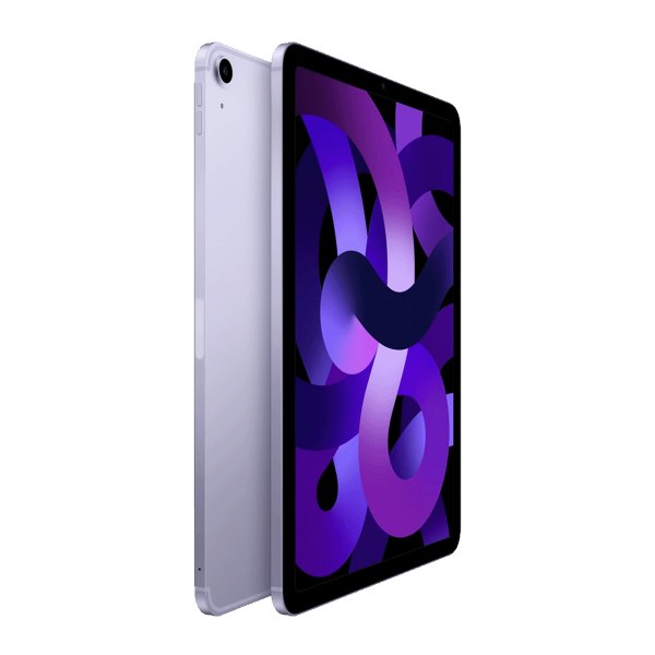 Apple iPad Air 5 (2022) 256GB wifi + 5G paars (refurbished), zijkant (foto: Refurbished.nl)