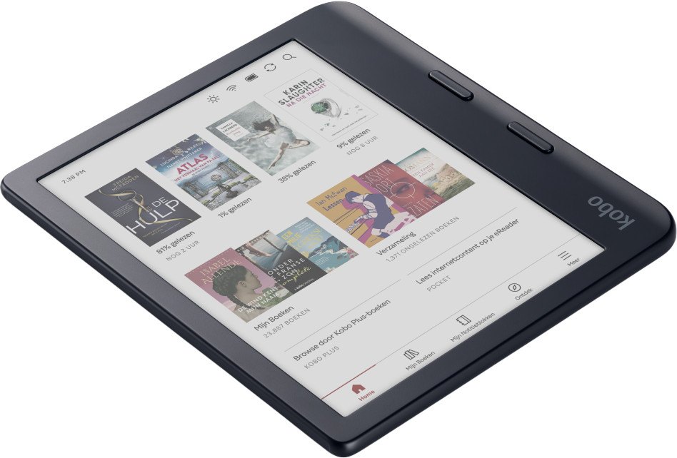 Kobo Libra Colour e-reader zwart (Coolblue Tweedekans), ander aanzicht 3 (foto: Coolblue)