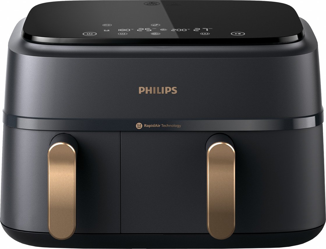 Philips Airfryer 3000 Series Dual Basket NA352/00 tweedekans (foto: Coolblue)