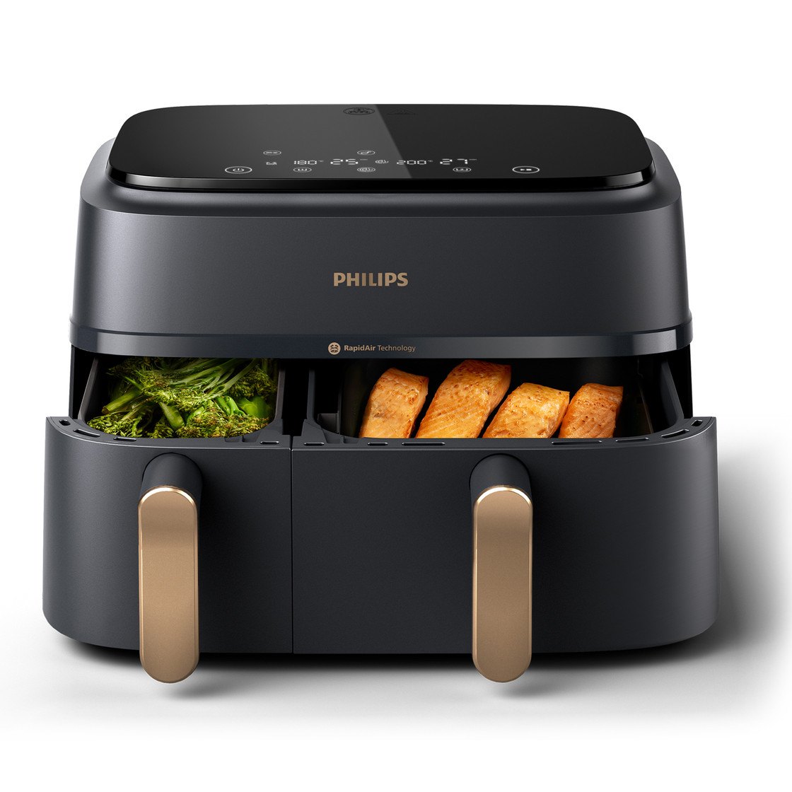 Philips Airfryer 3000 Series Dual Basket NA352/00 (Coolblue Tweedekans), ander aanzicht 1 (foto: Coolblue)