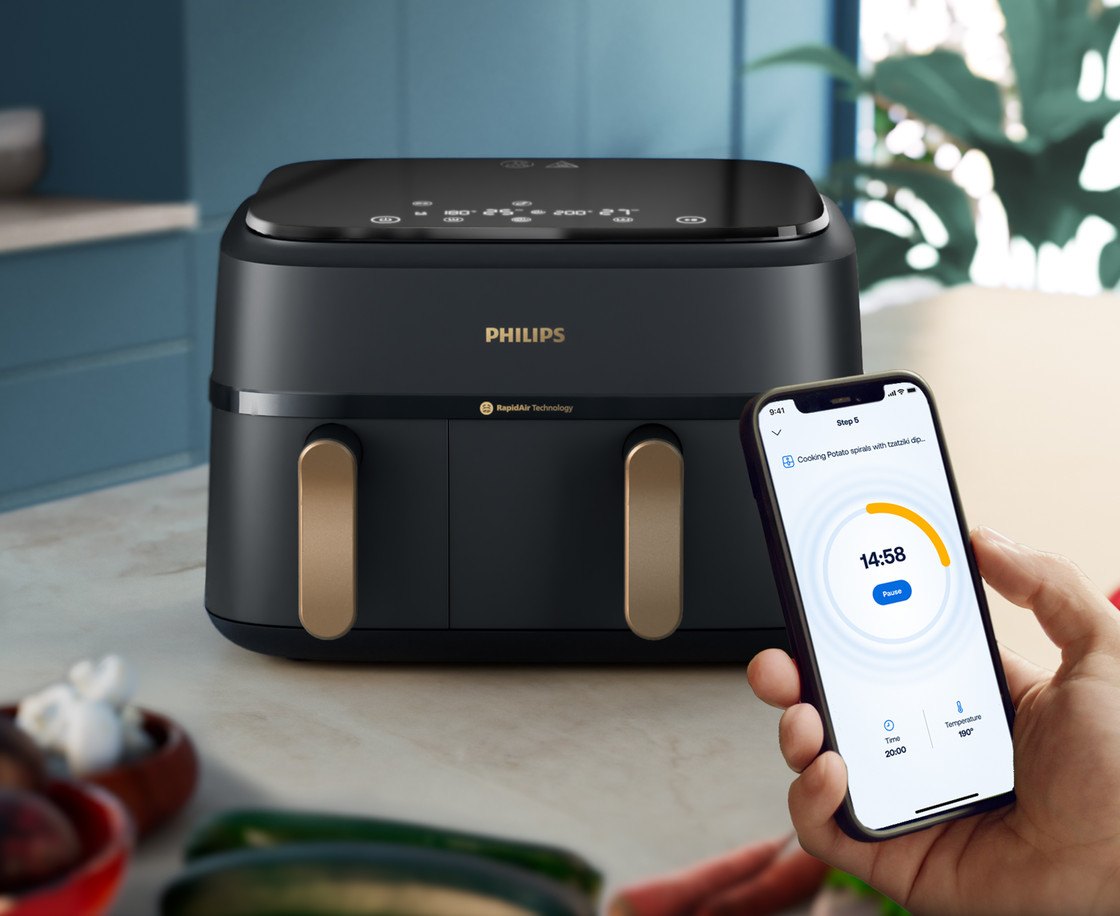 Philips Airfryer 3000 Series Dual Basket NA352/00 (Coolblue Tweedekans), ander aanzicht 3 (foto: Coolblue)