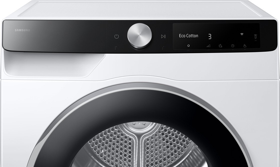 Samsung DV90DG6845LKU3 AI Dry+ warmtepompdroger 9 kg, energieklasse A (Coolblue Tweedekans), ander aanzicht 1 (foto: Coolblue)