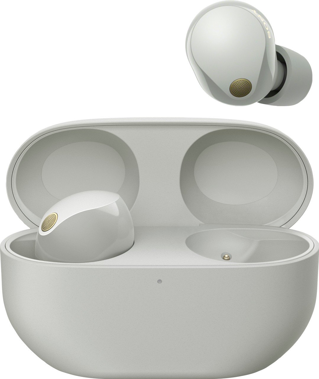 Sony WF-1000XM5 noise cancelling oordopjes zilver (Coolblue Tweedekans), ander aanzicht 2 (foto: Coolblue)