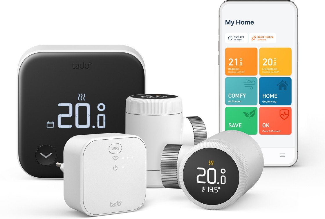 tado Slimme Thermostaat X startpakket + 2 radiatorknoppen (Coolblue Tweedekans), ander aanzicht 2 (foto: Coolblue)