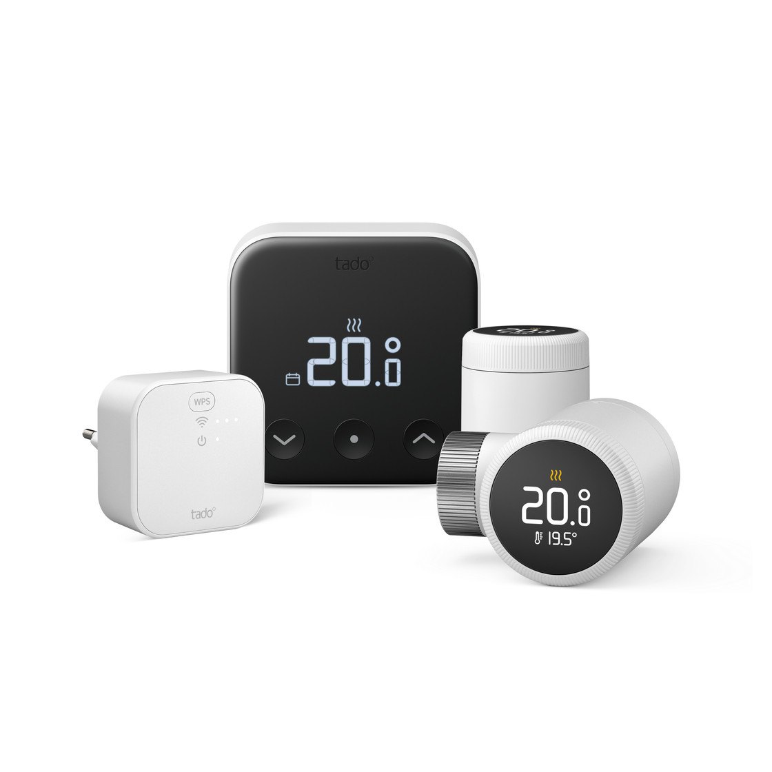 tado Slimme Thermostaat X startpakket + 2 radiatorknoppen tweedekans (foto: Coolblue)